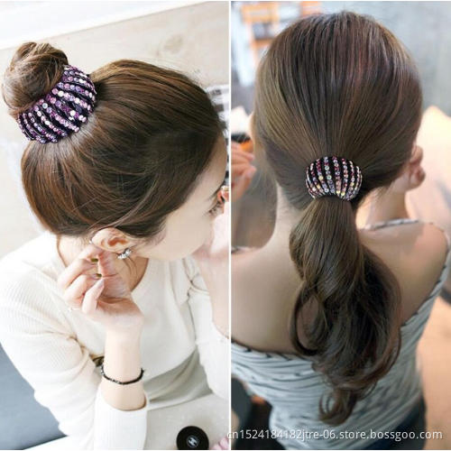 small medium large rhinestone hair bun, jeweled hair bun holder, hair bun parti jewelri